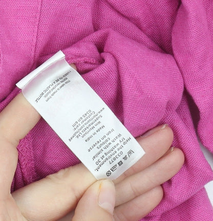 Nutmeg Women's Pink Linen Button-Up Shirt Size 12