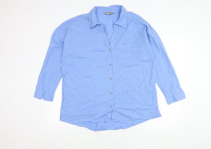 Nutmeg Women's Blue Collared Button-Up Shirt Size 12