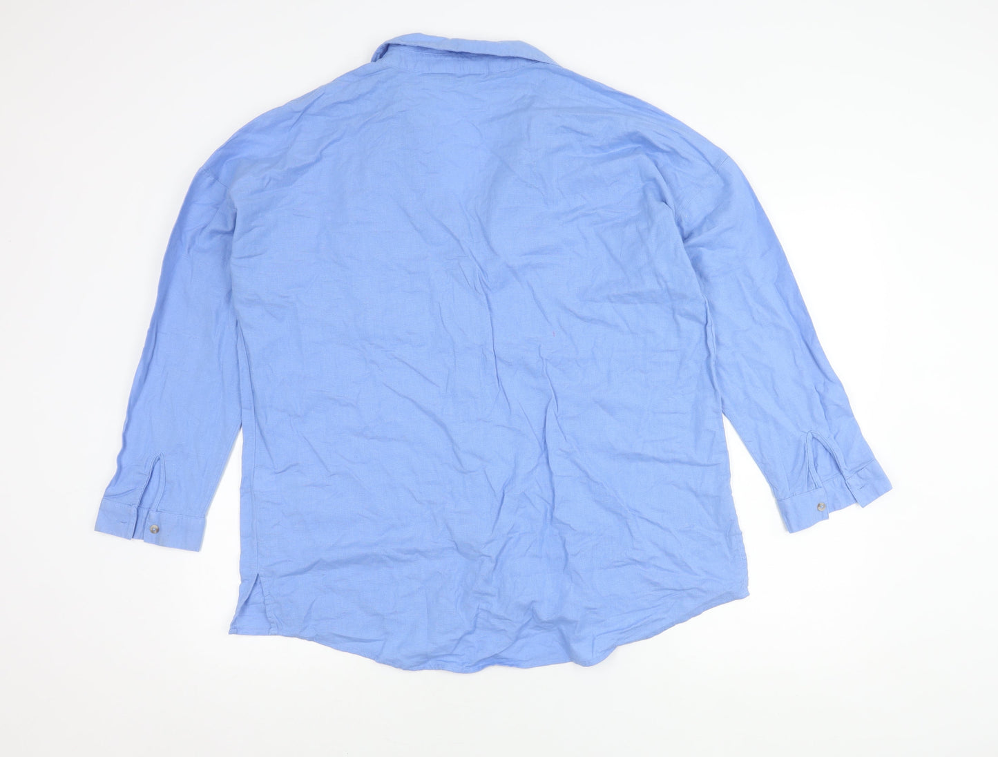 Nutmeg Women's Blue Collared Button-Up Shirt Size 12