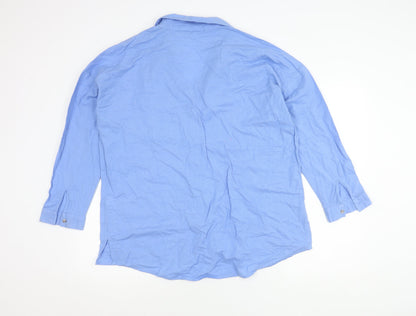 Nutmeg Women's Blue Collared Button-Up Shirt Size 12