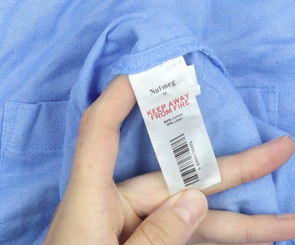 Nutmeg Women's Blue Collared Button-Up Shirt Size 12
