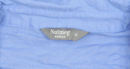 Nutmeg Women's Blue Collared Button-Up Shirt Size 12