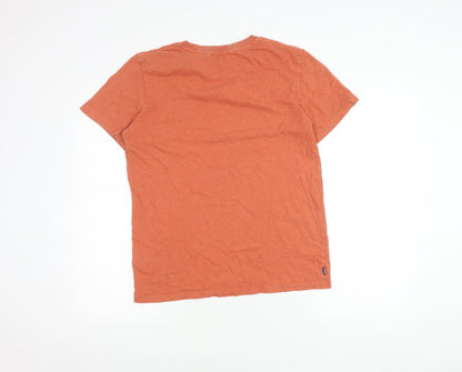 Superdry Men's Orange Logo T-Shirt, Size M, Cotton Crew Neck