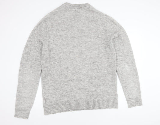 H&M Women's Grey Crew Neck Jumper Size 14