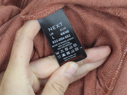 Mens UK Size L NEXT Brown Pullover Hoodie