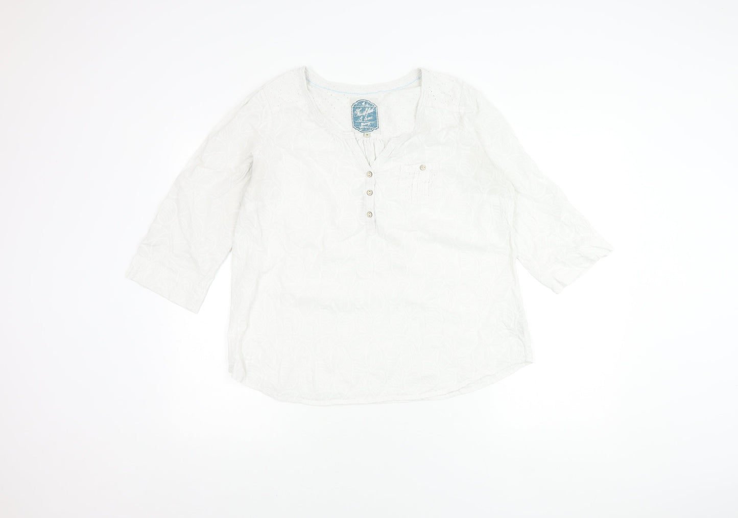 Womens UK Size 14 Faithful & True White  Blouse