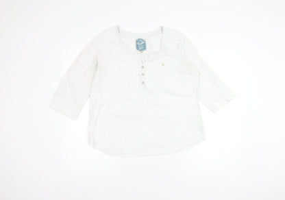 Womens UK Size 14 Faithful & True White  Blouse