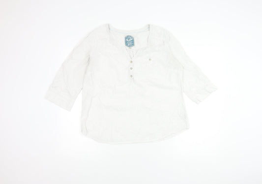 Womens UK Size 14 Faithful & True White  Blouse