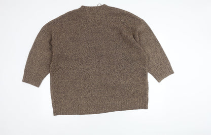 Zara Men's Brown Cable-Knit Pullover Jumper, Size S