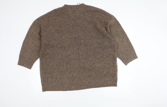 Zara Men's Brown Cable-Knit Pullover Jumper, Size S