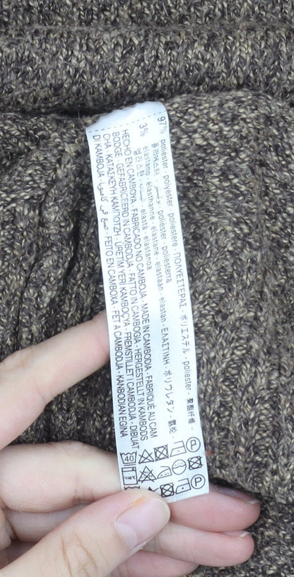 Zara Men's Brown Cable-Knit Pullover Jumper, Size S