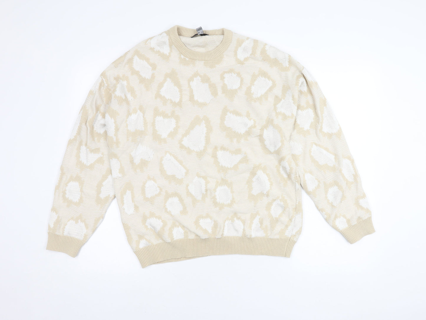 ASOS Design Women's Beige M Animal Print Jumper