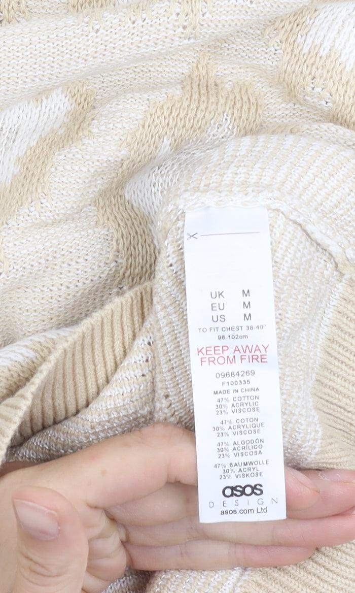 ASOS Design Women's Beige M Animal Print Jumper