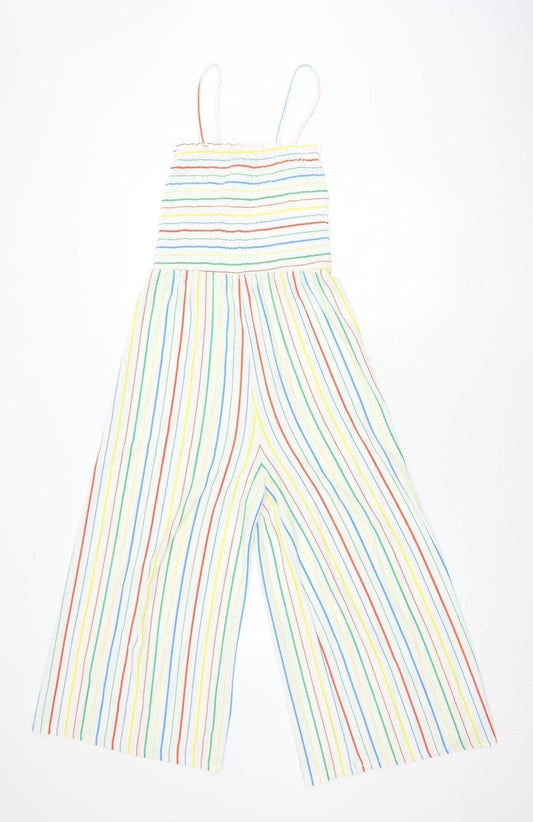 Topshop Women’s Multicoloured Striped Jumpsuit, Size 8, Casual Summer