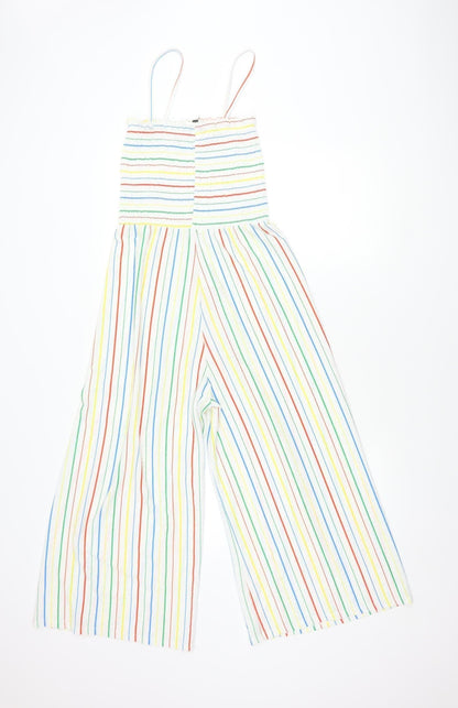 Topshop Women’s Multicoloured Striped Jumpsuit, Size 8, Casual Summer