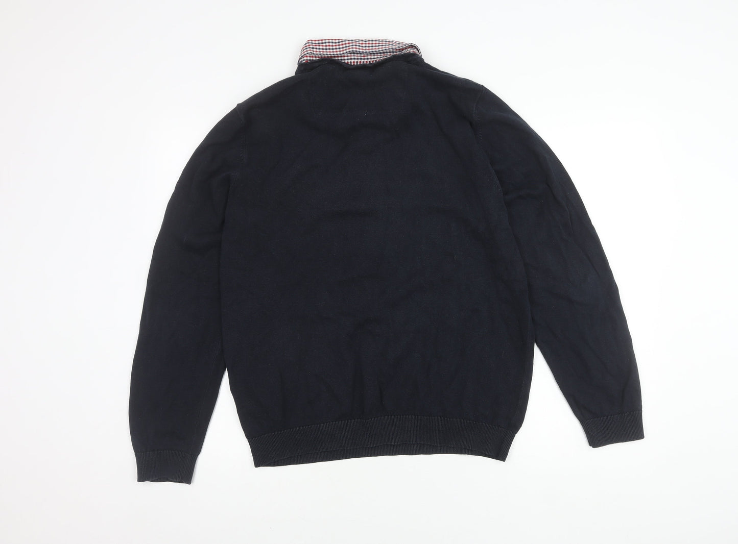 Marks and Spencer Men's Black V-Neck Jumper L