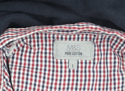 Marks and Spencer Men's Black V-Neck Jumper L