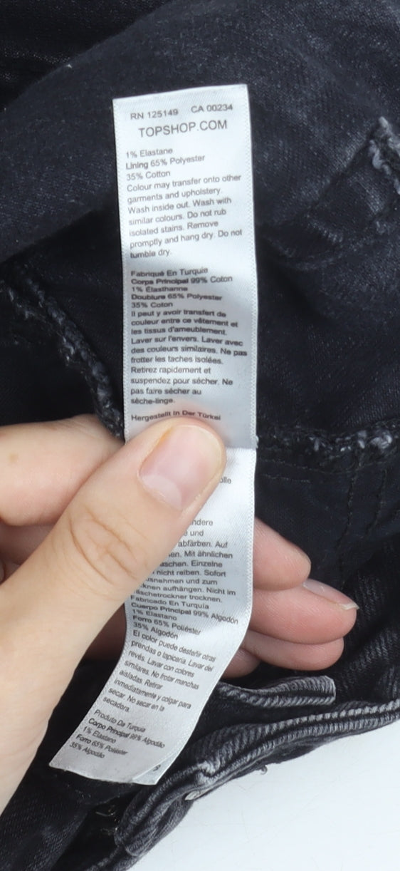 Topshop Women's Black Straight Jeans Size 12