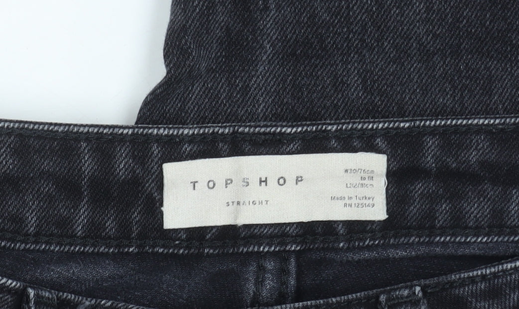 Topshop Women's Black Straight Jeans Size 12
