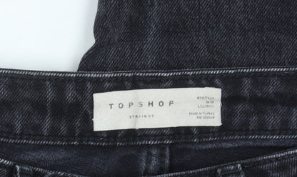 Topshop Women's Black Straight Jeans Size 12