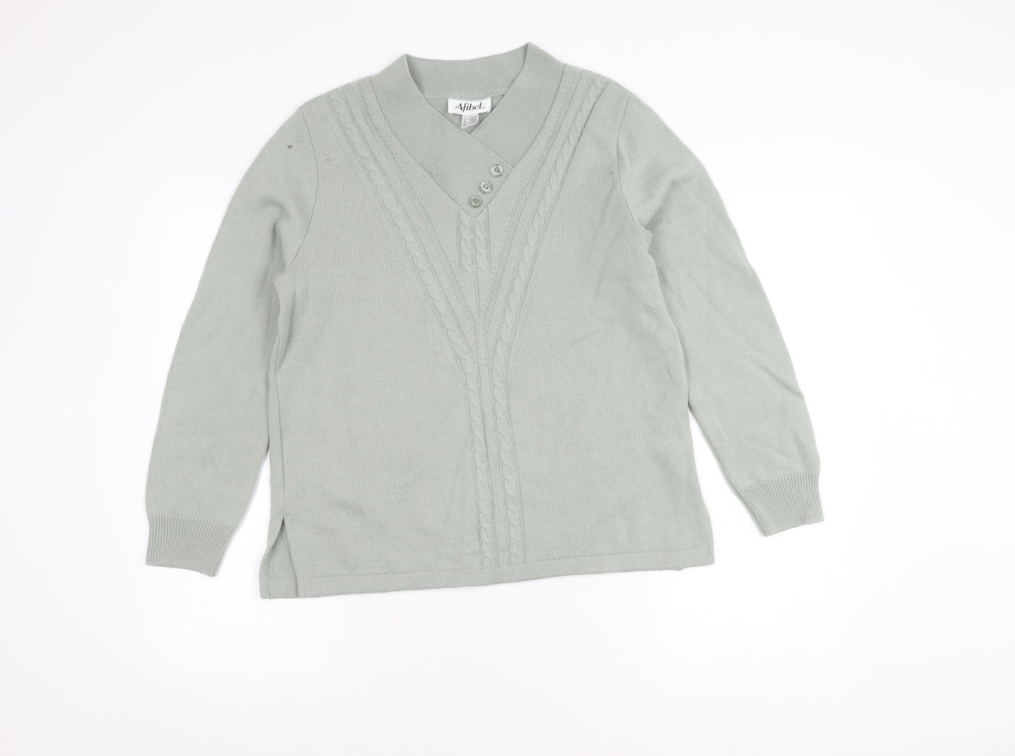 Womens UK Size 14 Afibel Grey Pullover Jumper