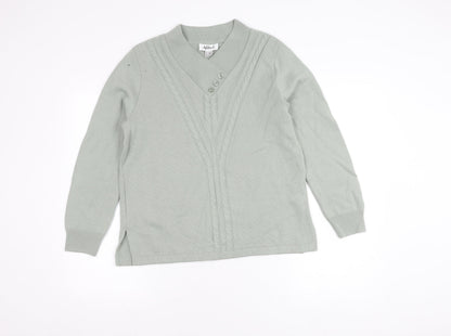Womens UK Size 14 Afibel Grey Pullover Jumper