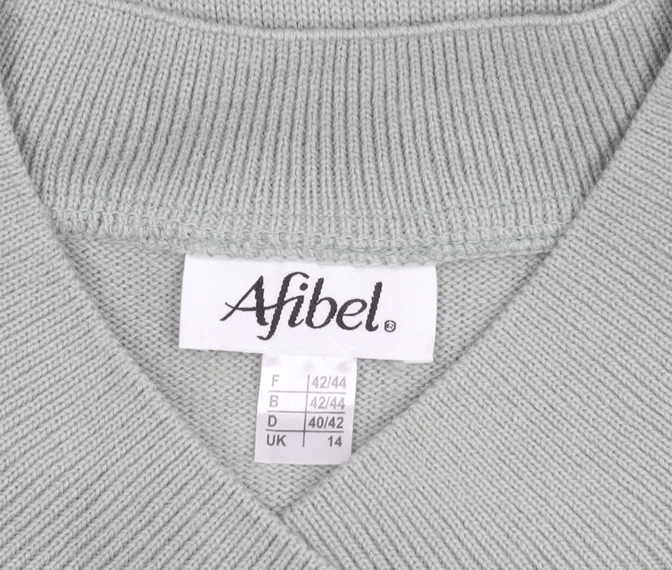 Womens UK Size 14 Afibel Grey Pullover Jumper