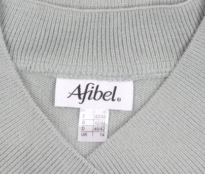 Womens UK Size 14 Afibel Grey Pullover Jumper