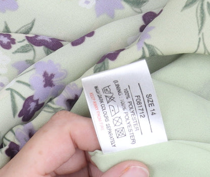 Isabelle Women's Green Floral Skirt, Size 14, Good Condition