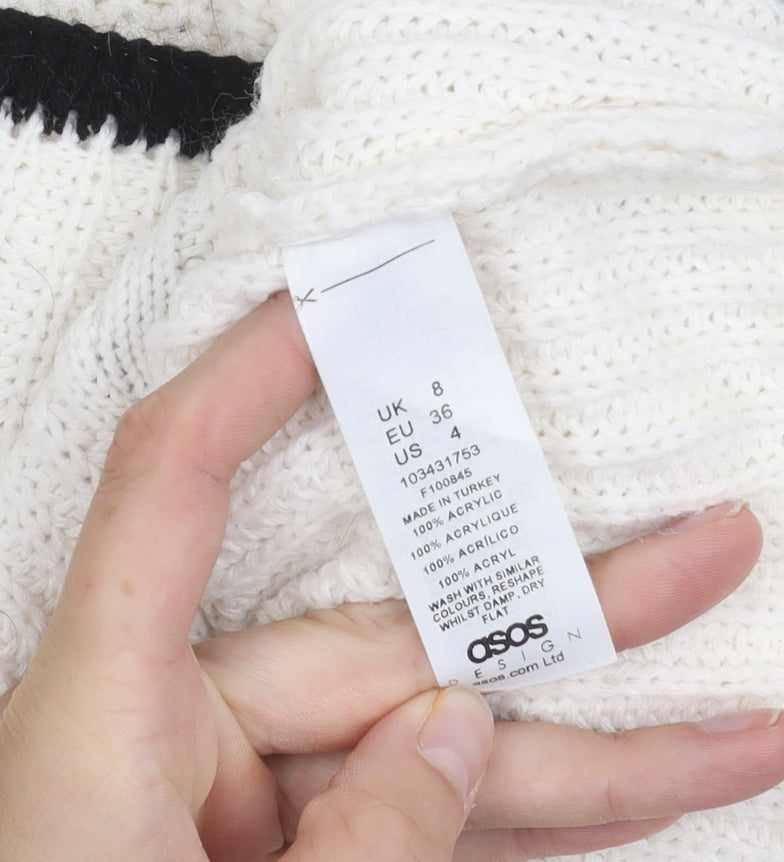Womens UK Size 8 ASOS White Pullover Jumper