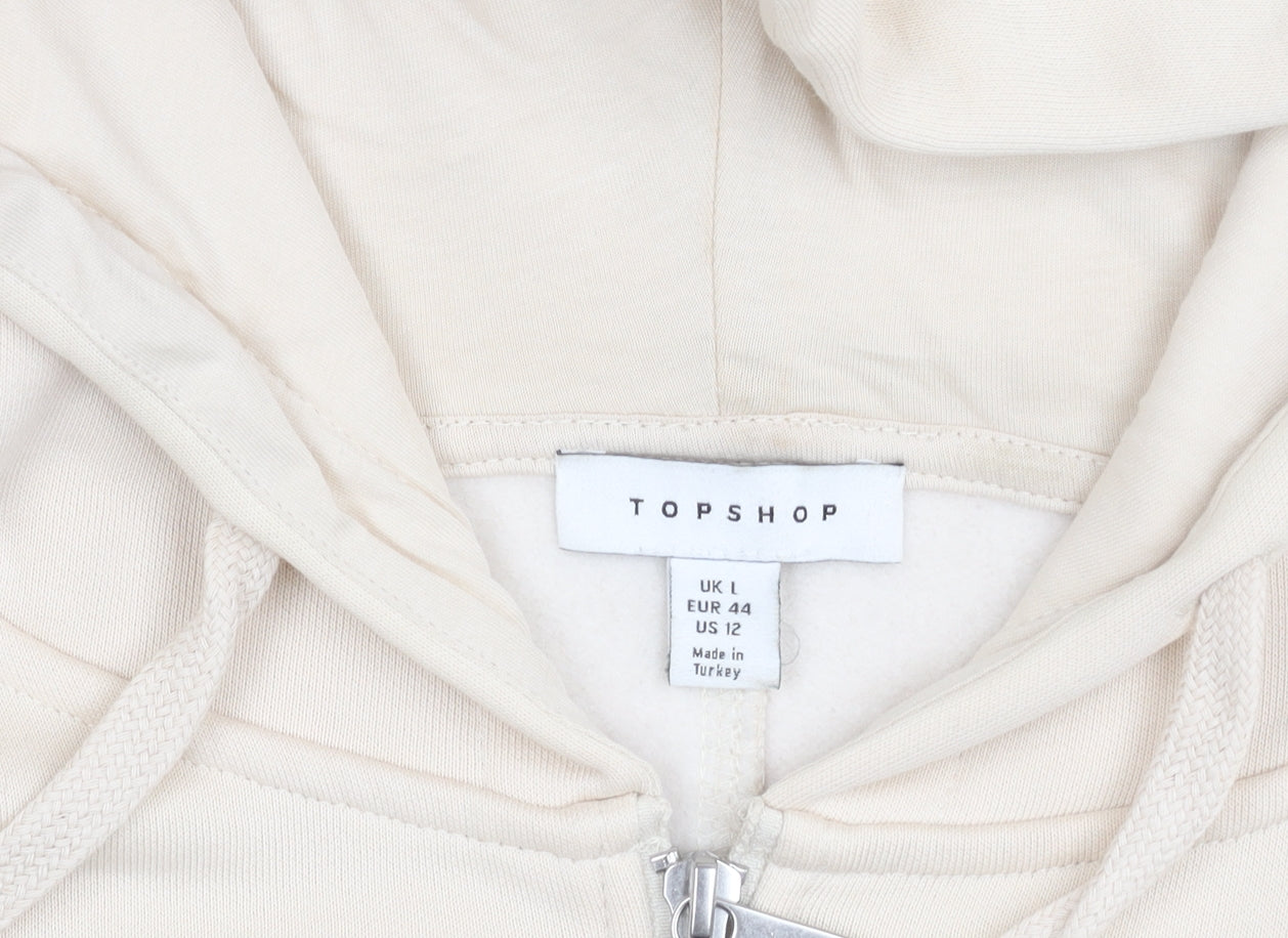 Womens UK Size L Topshop Beige Basic Jacket