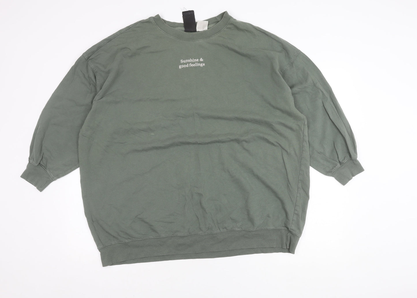 Womens UK Size XL H&M Green Pullover Jumper