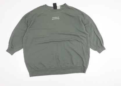 Womens UK Size XL H&M Green Pullover Jumper