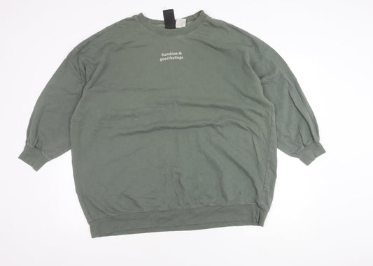 Womens UK Size XL H&M Green Pullover Jumper