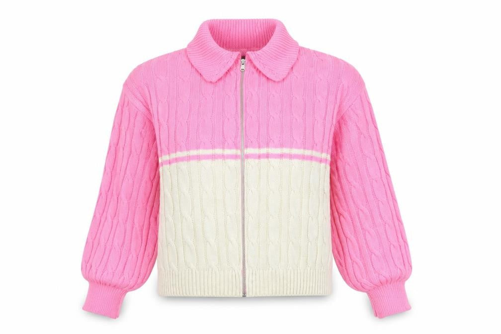 Womens UK Size M Boohoo Pink Full Zip Jumper