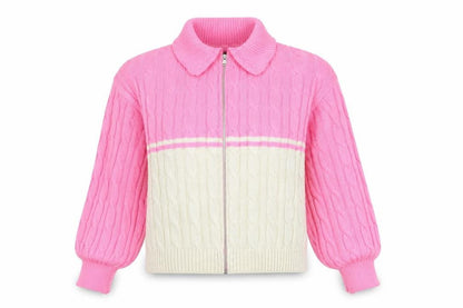 Womens UK Size M Boohoo Pink Full Zip Jumper