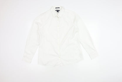 Lands' End Men's White Cotton Button-Up Shirt
