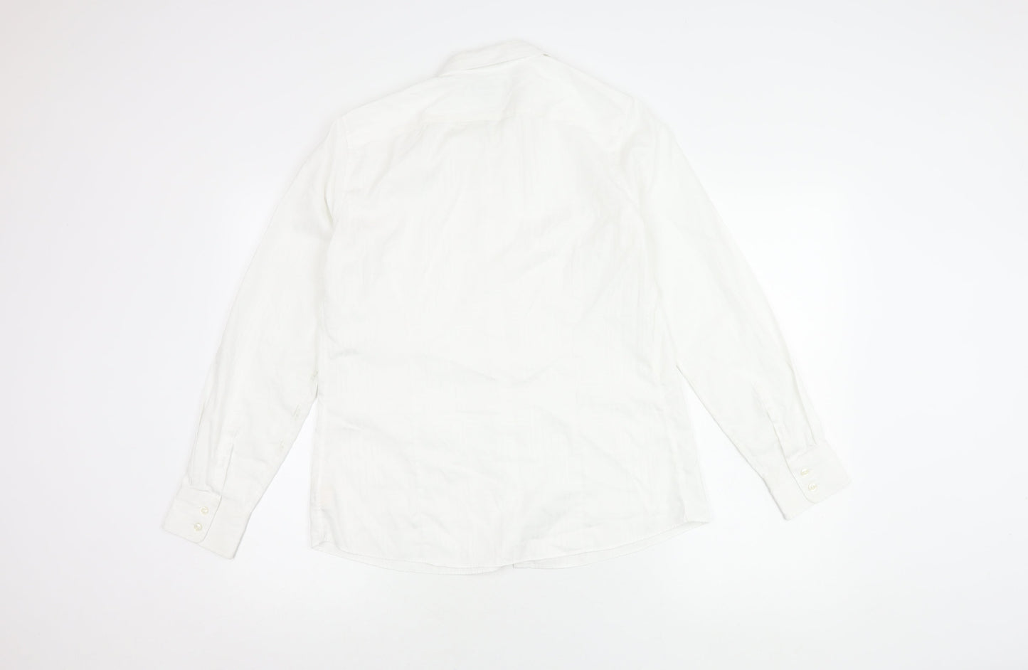 Lands' End Men's White Cotton Button-Up Shirt