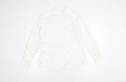 Lands' End Men's White Cotton Button-Up Shirt