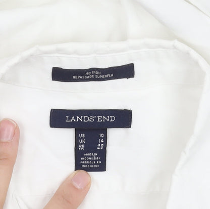 Lands' End Men's White Cotton Button-Up Shirt