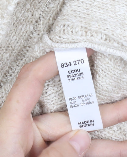 Womens UK Size 18-20 BHS Ivory Pullover Jumper