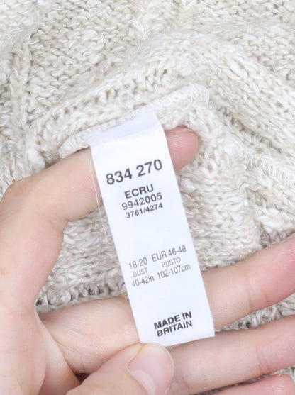 Womens UK Size 18 BHS Ivory Pullover Jumper