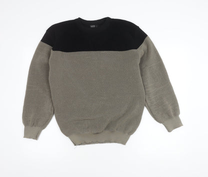 boohooMAN Men's Grey Waffle-Knit Jumper L