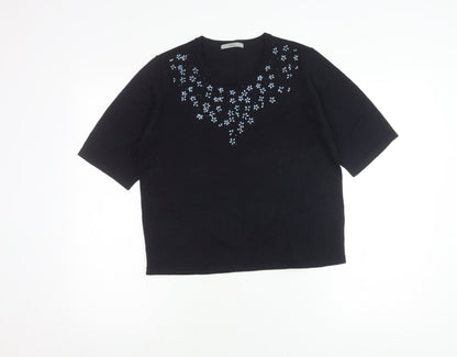 Womens UK Size 16 Marks and Spencer Black Jersey Blouse