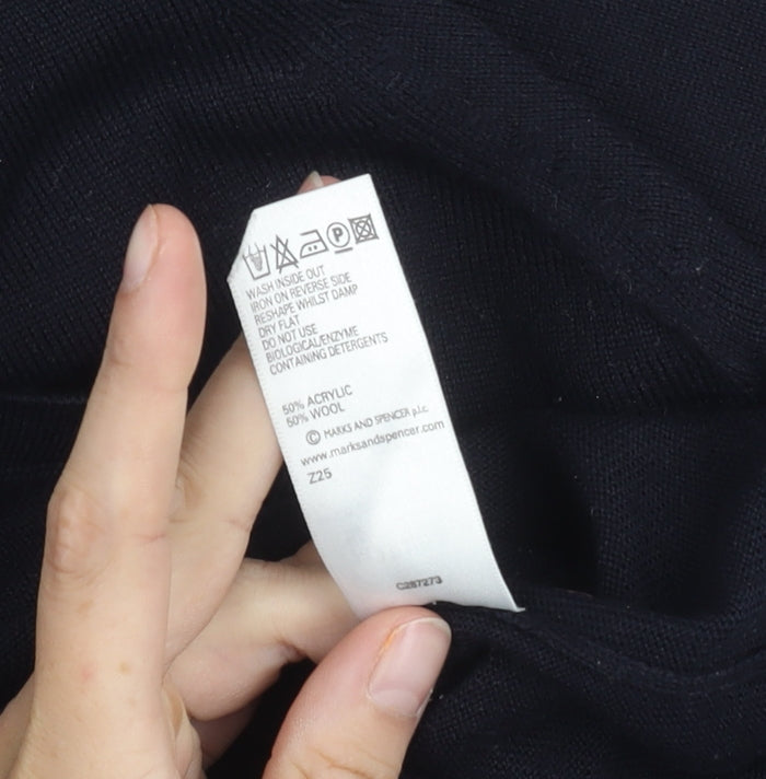 Womens UK Size 16 Marks and Spencer Black Jersey Blouse