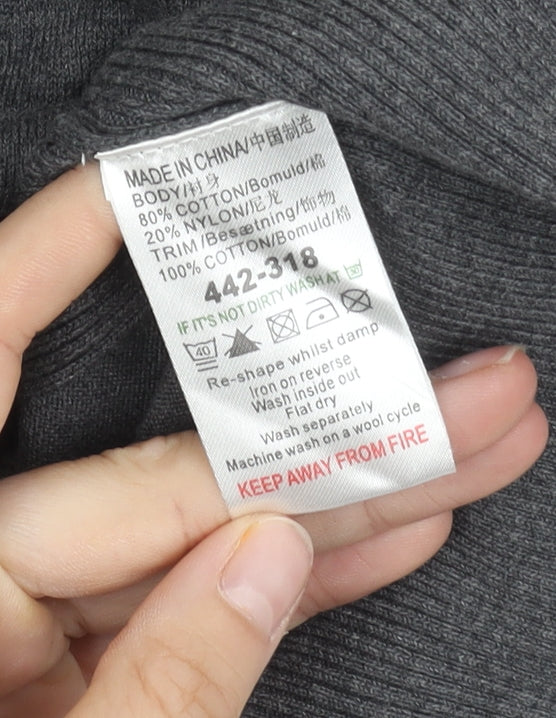 Next Men's Grey V-Neck Pullover Jumper L