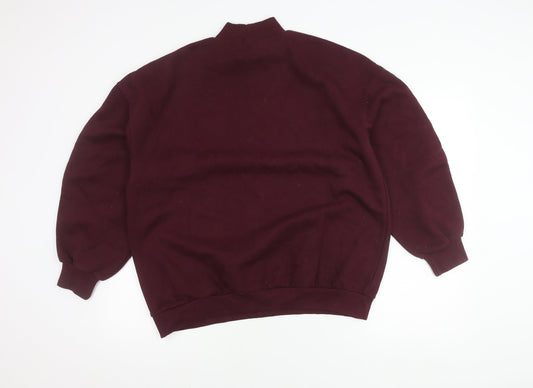 Bershka Women's Red Pullover Sweatshirt Size M Casual