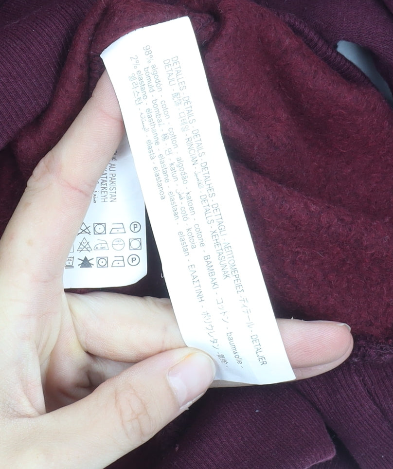 Bershka Women's Red Pullover Sweatshirt Size M Casual