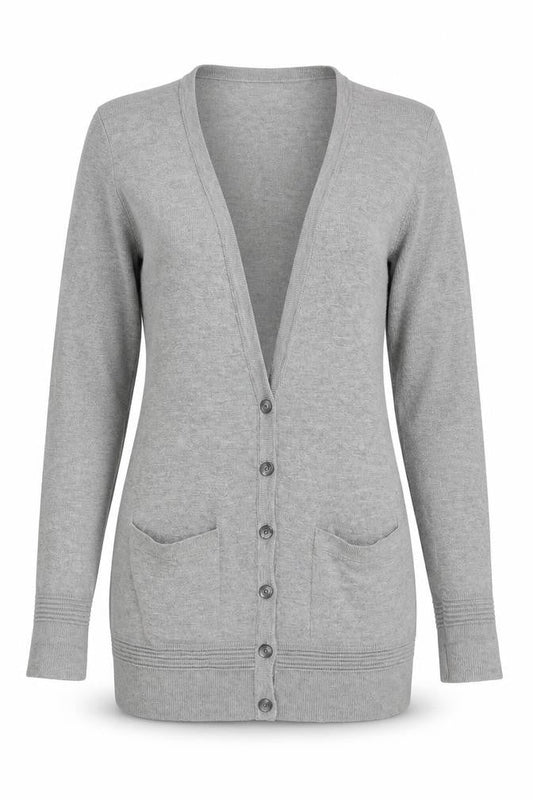 Topshop Women's Grey Cardigan, Size 8, Button Knit