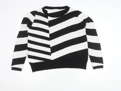 paz torras Men's Black Striped Pullover Jumper M